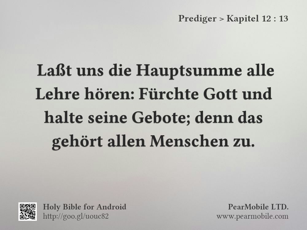 Prediger, Kapitel 12:13